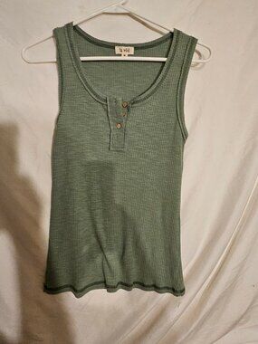 La Miel Green Ribbed Tank Top Size M